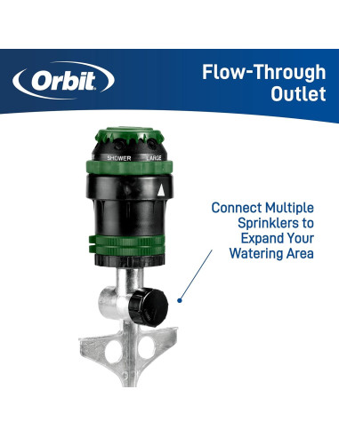 Rociador de Engranaje Orbit H2O-Six 6 Patrones 360 Verde