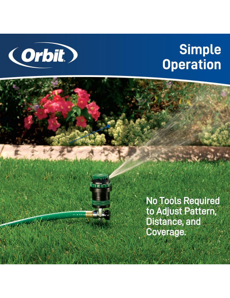 Rociador de Engranaje Orbit H2O-Six 6 Patrones 360 Verde