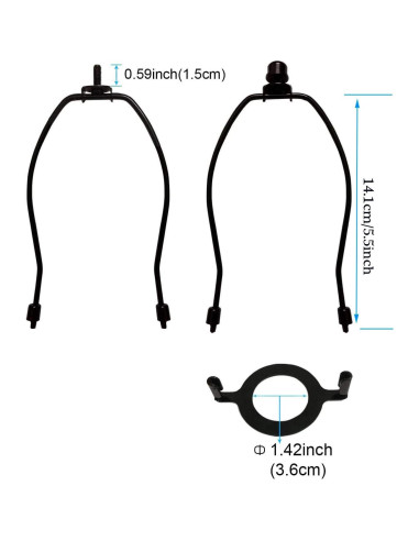 Soporte de Lámpara RddenIy E26 6" Negro Adaptador