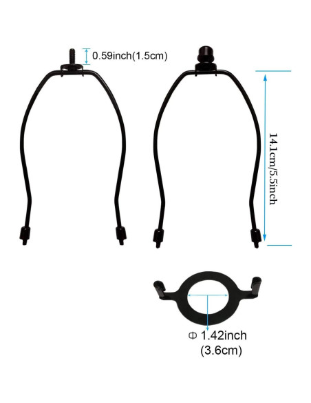 Soporte de Lámpara RddenIy E26 6" Negro Adaptador