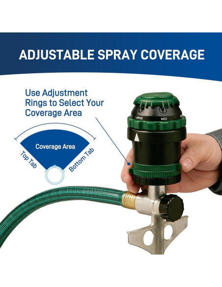 Rociador de Engranaje Orbit H2O-Six 6 Patrones 360 Verde