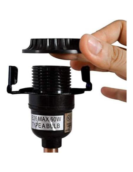 Soporte de Lámpara RddenIy E26 6" Negro Adaptador