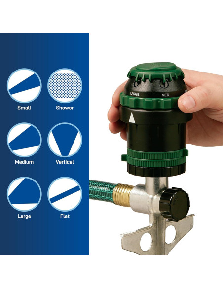 Rociador de Engranaje Orbit H2O-Six 6 Patrones 360 Verde