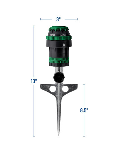 Rociador de Engranaje Orbit H2O-Six 6 Patrones 360 Verde