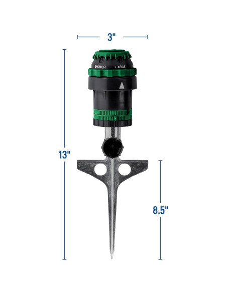 Rociador de Engranaje Orbit H2O-Six 6 Patrones 360 Verde