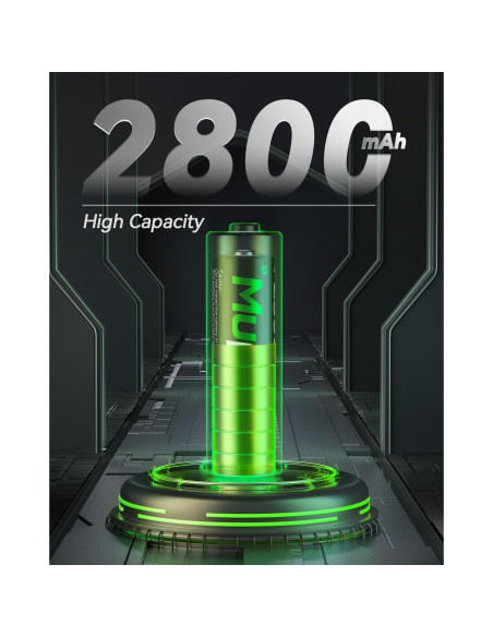 Paquete de 16 Baterías Recargables AA Mupoer 2800mAh