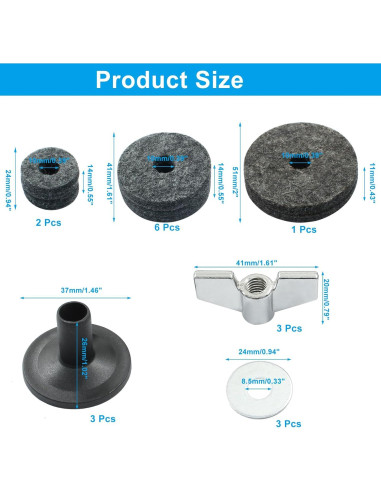 Juego de Accesorios Piutouyar 18 Piezas Fieltro Gris