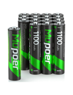 Paquete de 16 Baterías Recargables AAA Mupoer 1100mAh Ecológicas