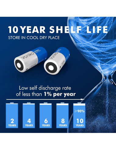 Baterías de Litio Voniko CR123A (Paquete de 6) 3V
