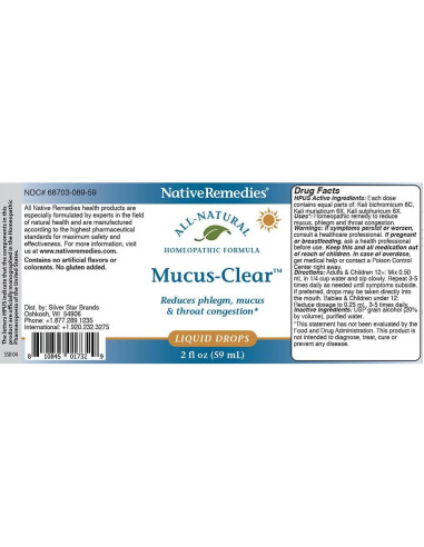 Mucus-Clear NativeRemedies 9g - Alivio Congestión Nasal