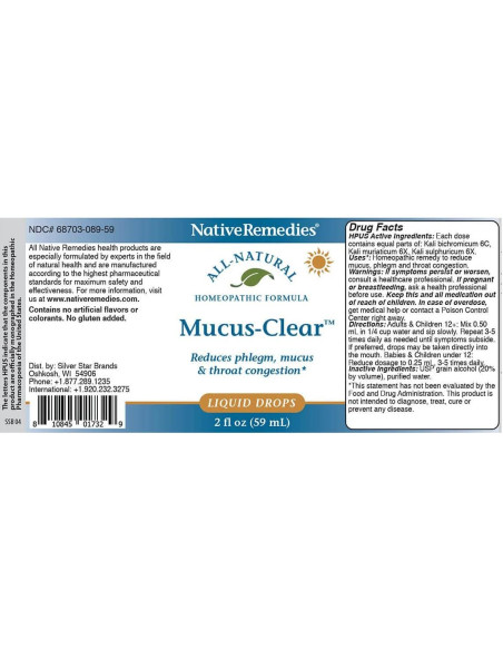 Mucus-Clear NativeRemedies 9g - Alivio Congestión Nasal
