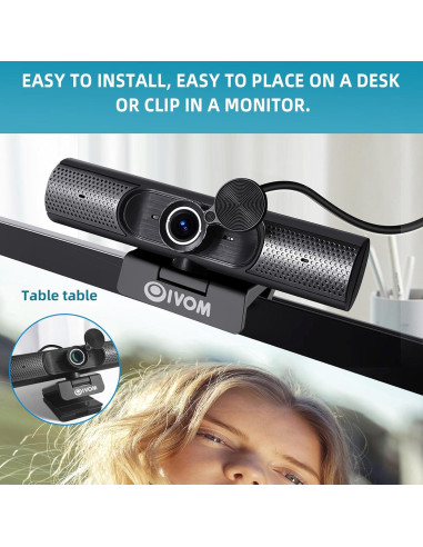Cámara Web Oivom 1080P con Micrófono y Altavoz 3 en 1