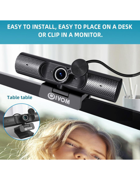 Cámara Web Oivom 1080P con Micrófono y Altavoz 3 en 1