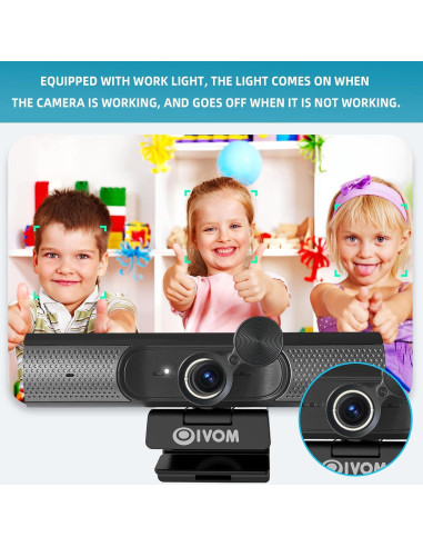 Cámara Web Oivom 1080P con Micrófono y Altavoz 3 en 1