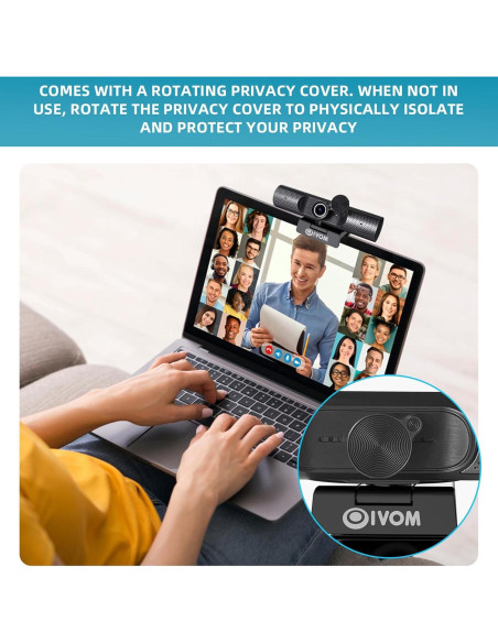Cámara Web Oivom 1080P con Micrófono y Altavoz 3 en 1
