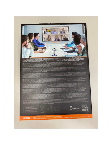 Cámara de Videoconferencia j5create JVU368 360 con IA