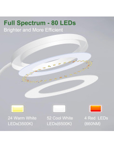 Luz de Crecimiento Wolezek 80 LEDs Espectro Completo 165 cm 2