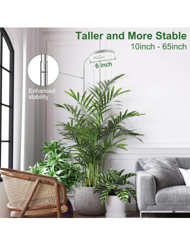 Luz de Crecimiento Wolezek 80 LEDs Espectro Completo 165 cm