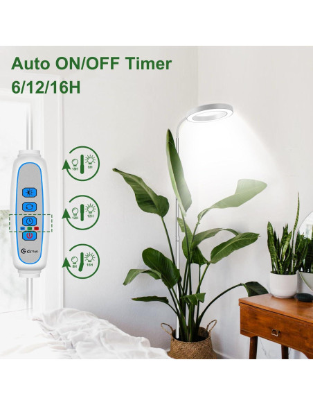 Luz de Crecimiento Wolezek 80 LEDs Espectro Completo 165 cm