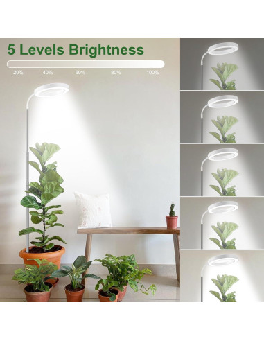 Luz de Crecimiento Wolezek 80 LEDs Espectro Completo 165 cm