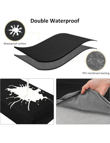 Funda de Banco Impermeable Fuloon 119-130cm Negro