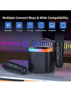 Máquina de Karaoke DRSYXCS con 2 Micrófonos Inalámbricos 2