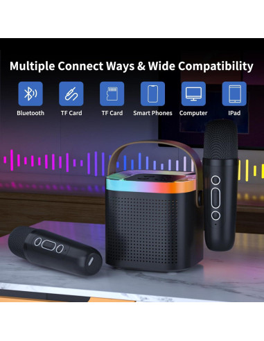 Máquina de Karaoke DRSYXCS con 2 Micrófonos Inalámbricos
