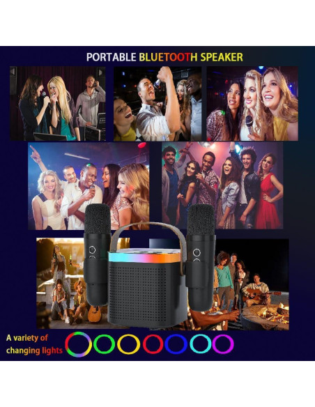 Máquina de Karaoke DRSYXCS con 2 Micrófonos Inalámbricos Máquina de Karaoke DRSYXCS con 2 Micrófonos Inalámbricos