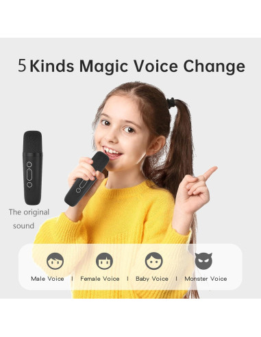 Máquina de Karaoke DRSYXCS con 2 Micrófonos Inalámbricos