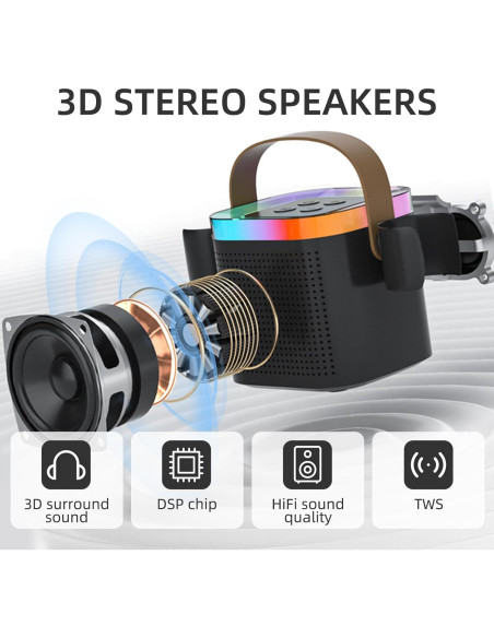 Máquina de Karaoke DRSYXCS con 2 Micrófonos Inalámbricos Máquina de Karaoke DRSYXCS con 2 Micrófonos Inalámbricos