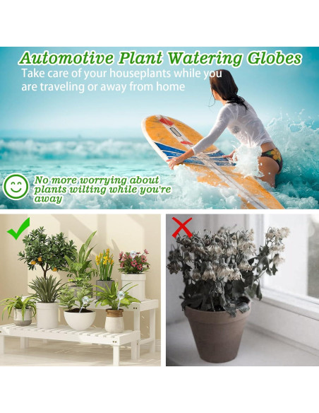 Esferas de Riego Histely 6PCS Vidrio Arcoíris 21.84cm