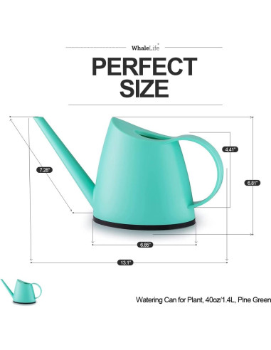 Regadera Interior WhaleLife 1.4L Verde Pino para Bonsai