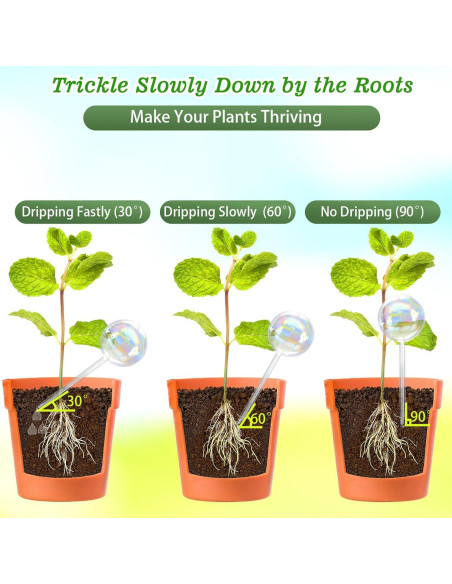 Esferas de Riego Histely 6PCS Vidrio Arcoíris 21.84cm