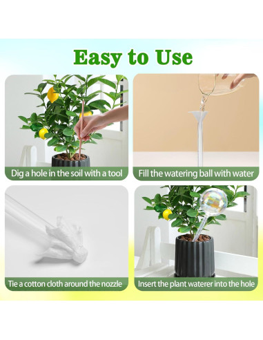 Esferas de Riego Histely 6PCS Vidrio Arcoíris 21.84cm