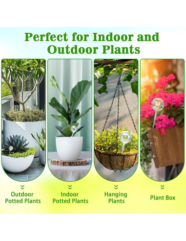 Esferas de Riego Histely 6PCS Vidrio Arcoíris 21.84cm