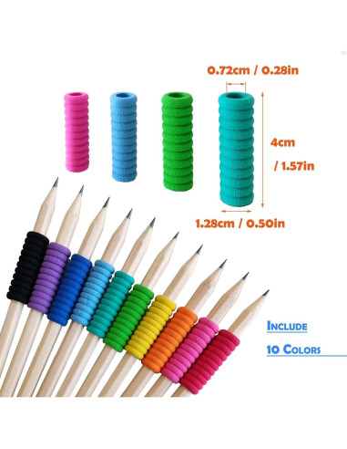 Agarraderas de Espuma OSsteed 50 Pcs Multicolor para Lápiz