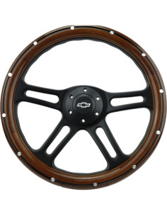 Volante de dirección Newworldmotoring 35,56 cm madera caoba 2