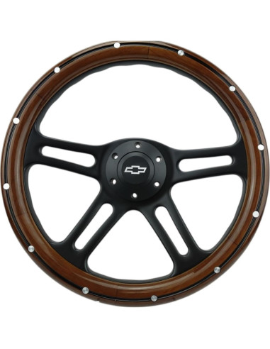 Volante de dirección Newworldmotoring 35,56 cm madera caoba