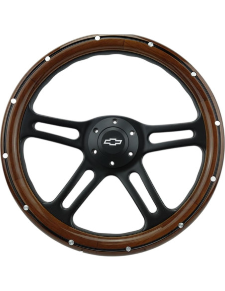 Volante de dirección Newworldmotoring 35,56 cm madera caoba