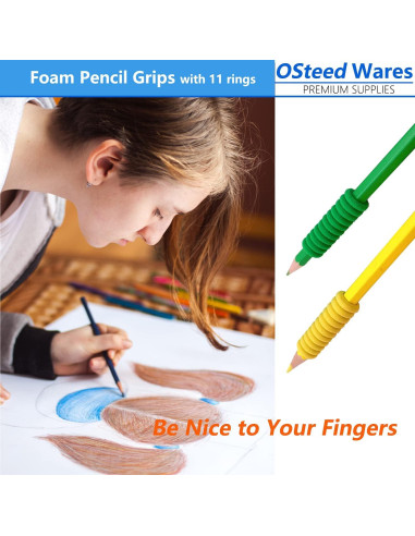 Agarraderas de Espuma OSsteed 50 Pcs Multicolor para Lápiz