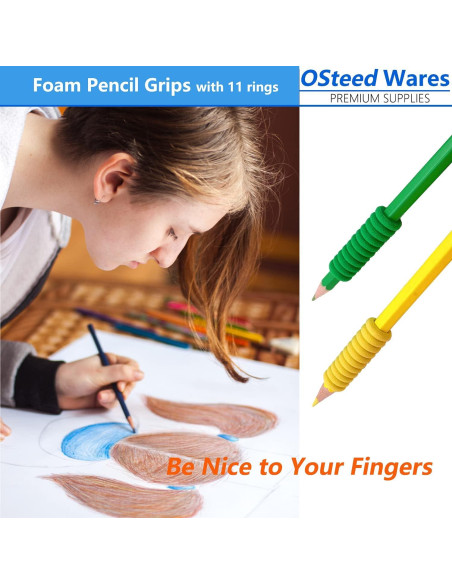 Agarraderas de Espuma OSsteed 50 Pcs Multicolor para Lápiz