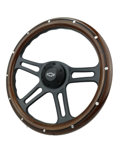 Volante de dirección Newworldmotoring 35,56 cm madera caoba