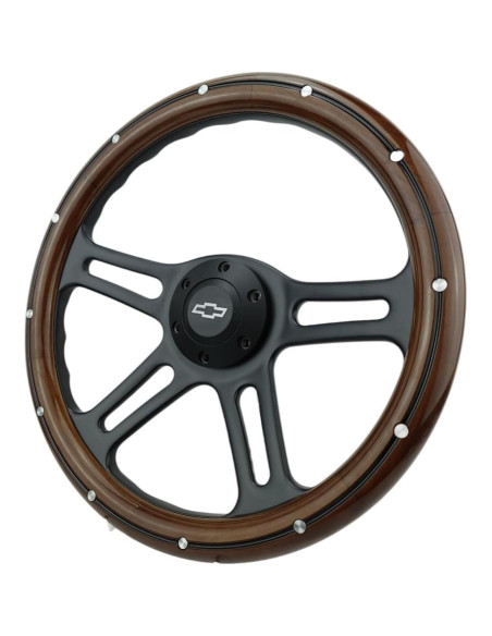 Volante de dirección Newworldmotoring 35,56 cm madera caoba