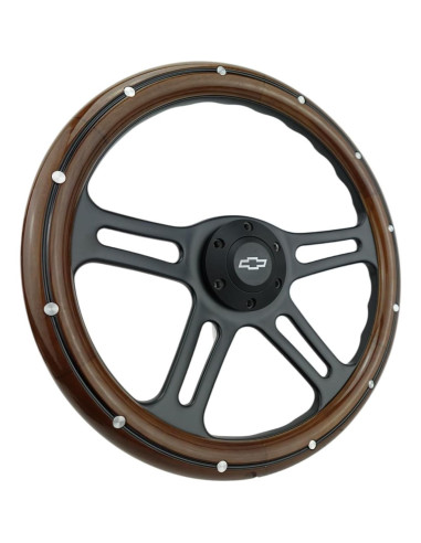 Volante de dirección Newworldmotoring 35,56 cm madera caoba