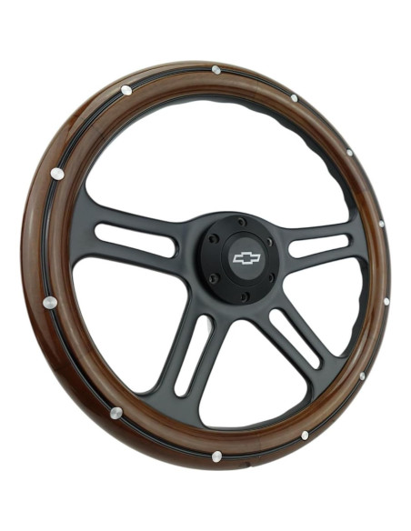 Volante de dirección Newworldmotoring 35,56 cm madera caoba