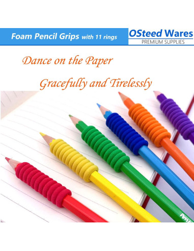 Agarraderas de Espuma OSsteed 50 Pcs Multicolor para Lápiz