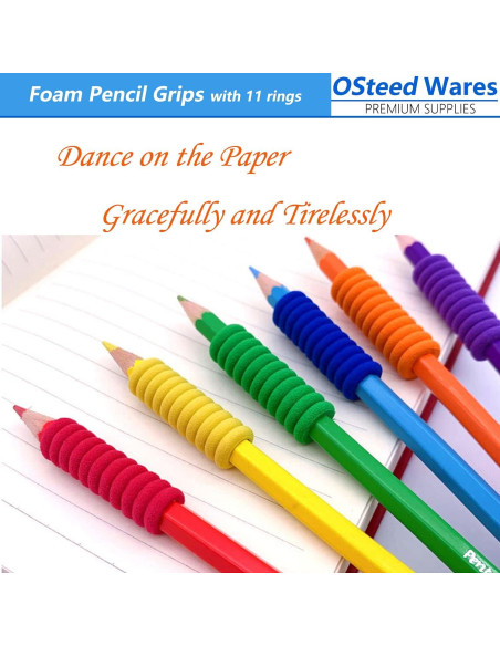 Agarraderas de Espuma OSsteed 50 Pcs Multicolor para Lápiz