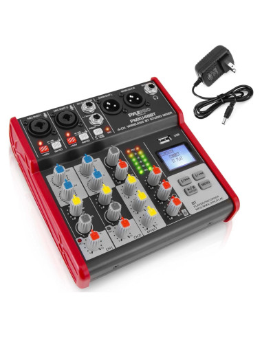 Mesa de Mezcla Pyle PMXU48BT - 4 Canales Bluetooth USB