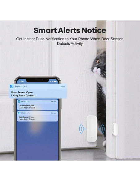 Sensor de Puerta WiFi Gaoducash 3 Pack con Alertas