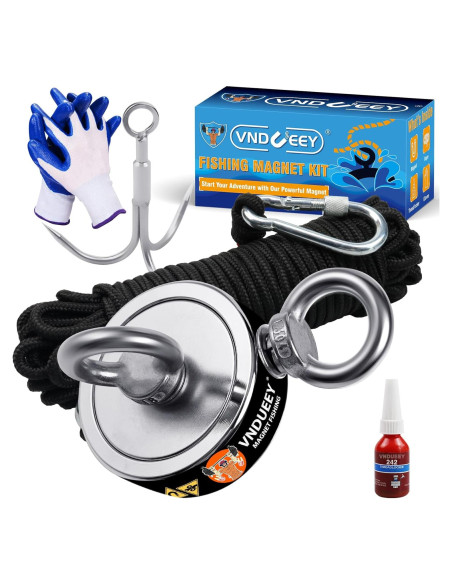 Kit de Pesca con Imán VNDUEEY 760 LBS Cuerda 19,81 m